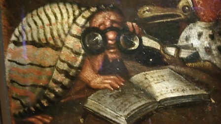 schreckliche Wesen auf einem Bild des Malers Hieronimus Busch