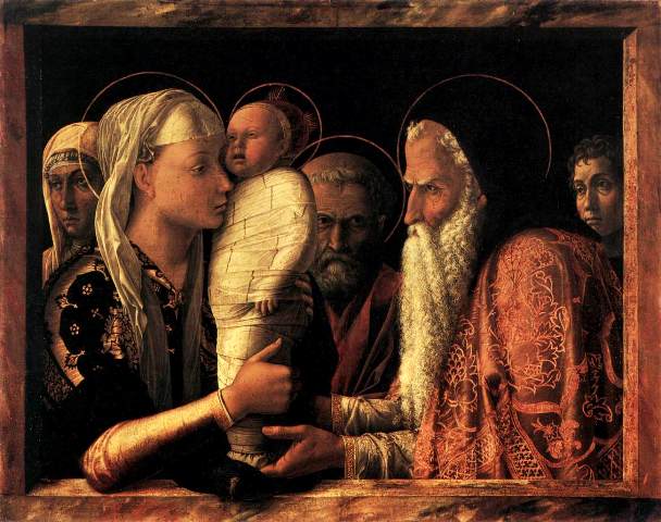 Andrea Mantegna, Darbringung im Tempel mit Maria und Heiligen