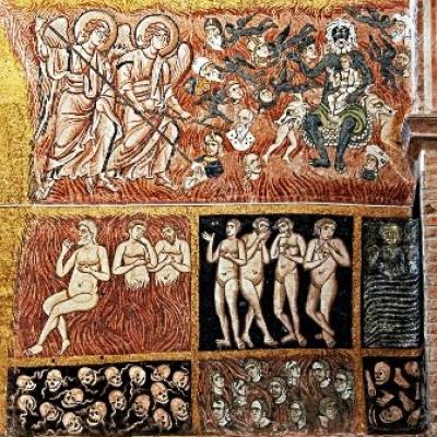 i sette peccati capitali, Torcello, mosaico, XIII sec. 